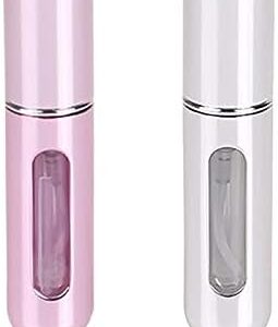 Travel Mini perfume Refillable Atomizer Container, Portable , Travel Size , Scent Pump Case, Fragrance Empty spray bottle for Traveling and Outgoing 5ml (2Pcs)