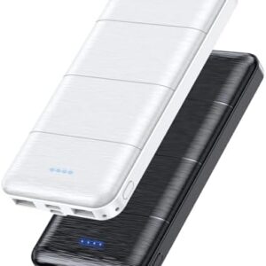 LOVELEDI Portable-Charger-Power-Bank - 2 Pack 15000mAh Dual USB Power Bank Output 5V3.1A Fast Charger Portable Charger Compatible with Smartphones and All USB Devices (Deep Black and White)