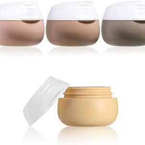 Travel Containers for Toiletries, Gemice Silicone Cream Jars, TSA Approved Travel Size Containers Leak-proof Travel Accessories with Lid for Cosmetic Makeup Face Body Hand Cream (4 Pieces)