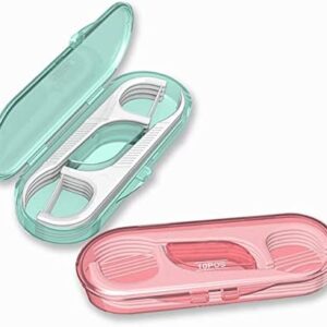 Setaria Viridis Flosser Dispenser Dental Floss Case Travel Floss Professional Toothpicks Sticks with Travel Case Superfine Floss Picks Dental Picks for Teeth Cleaning