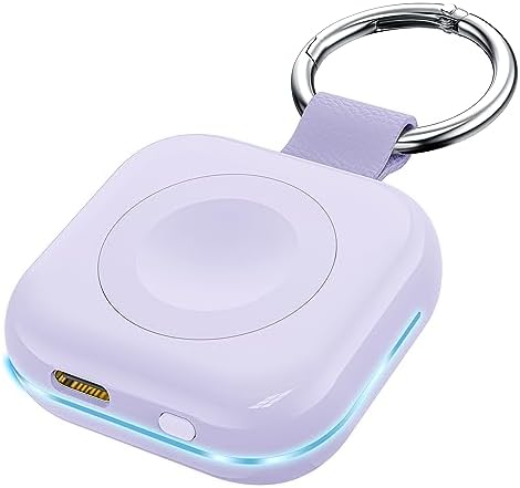 Portable Travel Charger for Apple Watch Series 8,Wireless iWatch Charger 1200mAh Power Bank with Charging Cable, Purse Keychain Smart Watch Charger for Apple Watch Series 9/8/7/6/SE/5/4/3/2/1/UItra
