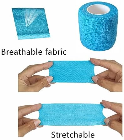 Hysiwen 6 Pack 2" x 5 Yards Self Adhesive Bandage Breathable Cohesive Wrap Self Adherent Vet Tape Self Stick Bandage Wrap for Sports, Athletic, Wrist, Ankle(White) - Image 6