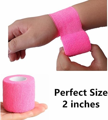Hysiwen 6 Pack 2" x 5 Yards Self Adhesive Bandage Breathable Cohesive Wrap Self Adherent Vet Tape Self Stick Bandage Wrap for Sports, Athletic, Wrist, Ankle(White) - Image 4