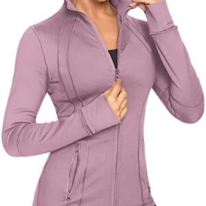 QUEENIEKE Women Athletic Jackets Cottony-Soft Full Zip Slim Fit Workout Running Jacket with Pockets 210503