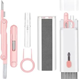 7-in-1 Electronic Cleaner Kit,Keyboard Cleaner,Laptop Cleaner Kit for Monitor, Cell Phone, Bluetooth,Headset, Lego, Airpods, Laptop Camera Lens (Pink)