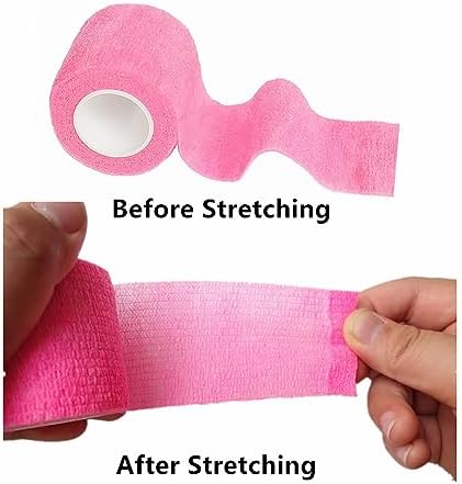 Hysiwen 6 Pack 2" x 5 Yards Self Adhesive Bandage Breathable Cohesive Wrap Self Adherent Vet Tape Self Stick Bandage Wrap for Sports, Athletic, Wrist, Ankle(White) - Image 3