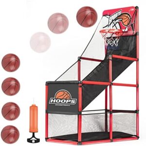 Hayuyuxo Kids Arcade Basketball Game Set with 5 Inflatable Balls,Indoor Outdoor Sports Toys,Basketball Hoop for Kids,Children's Basketball Stand,Easy Set Up Ideal for Games and Competition