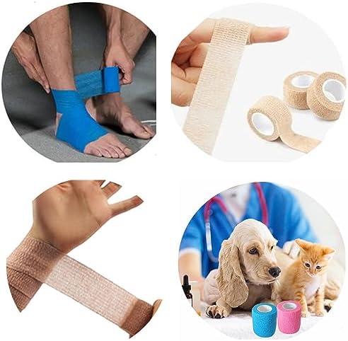 Hysiwen 6 Pack 2" x 5 Yards Self Adhesive Bandage Breathable Cohesive Wrap Self Adherent Vet Tape Self Stick Bandage Wrap for Sports, Athletic, Wrist, Ankle(White) - Image 7
