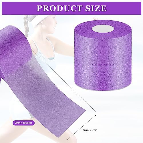 30 Yards Pre-wrap Athletic Tape Foam Underwrap Tape Sports Foam Underwrap Bandage Athletic Foam Tape for Wrists Elbows Knees Ankles Hair, 2.76 Inches (Purple) - Image 2