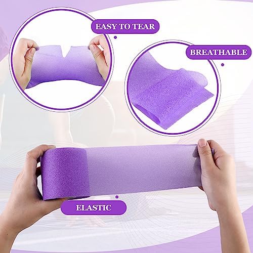 30 Yards Pre-wrap Athletic Tape Foam Underwrap Tape Sports Foam Underwrap Bandage Athletic Foam Tape for Wrists Elbows Knees Ankles Hair, 2.76 Inches (Purple) - Image 3