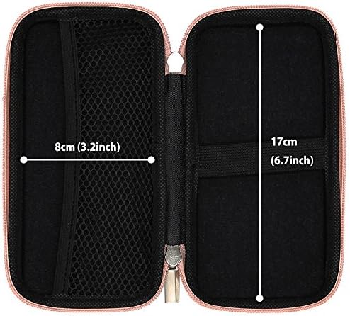 iMangoo Shockproof Carrying Case Hard Protective EVA Case Impact Resistant Travel 12000mAh Bank Pouch Bag USB Cable Organizer Earbuds Pocket Accessory Smooth Coating Zipper Wallet Rose Gold - Image 3