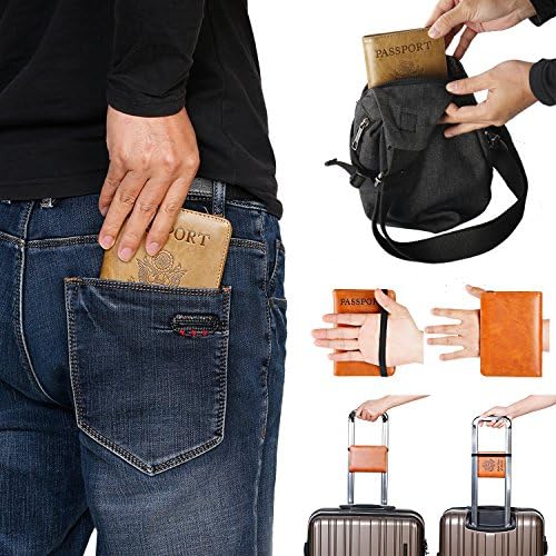Passport Holder Cover Wallet Travel Essentials RFID Blocking Leather Card Case International Travel Must Haves Travel Accessories for Women Men(101#Coffee Grey) - Image 6