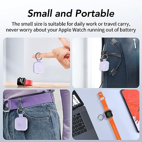 Portable Travel Charger for Apple Watch Series 8,Wireless iWatch Charger 1200mAh Power Bank with Charging Cable, Purse Keychain Smart Watch Charger for Apple Watch Series 9/8/7/6/SE/5/4/3/2/1/UItra - Image 7
