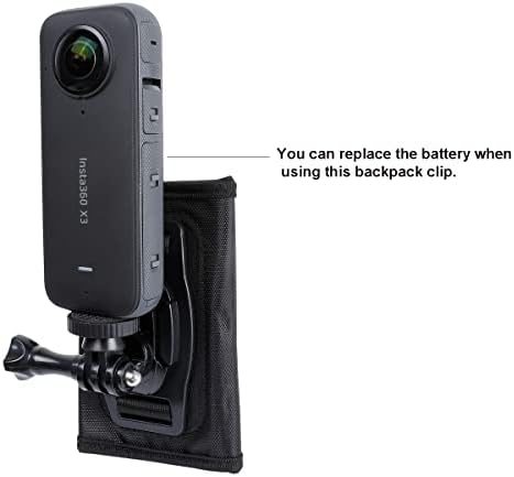 PellKing Camera Backpack Belt Mount for Insta360 One X3/ One X2/ One R/Go 2 Compatible with GoPro Hero10 /9/8/7/6 and Other Action Camera, with 1/4 Adapter - Image 6