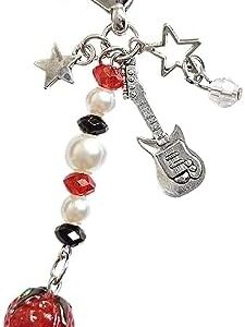 Meefisher Y2K Aesthetic Strawberry Butterfly Accessories Bear Guitar Keychain Cute Keyring for Girl Women Bag Charms Pendant