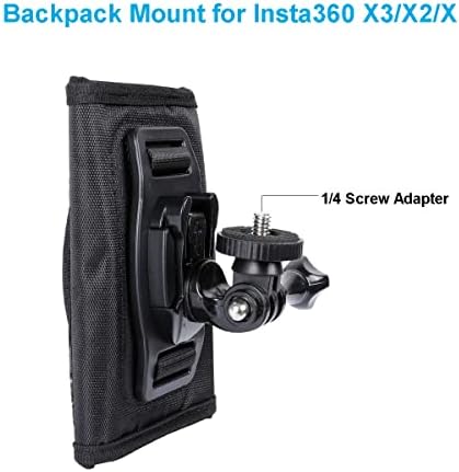 PellKing Camera Backpack Belt Mount for Insta360 One X3/ One X2/ One R/Go 2 Compatible with GoPro Hero10 /9/8/7/6 and Other Action Camera, with 1/4 Adapter - Image 4