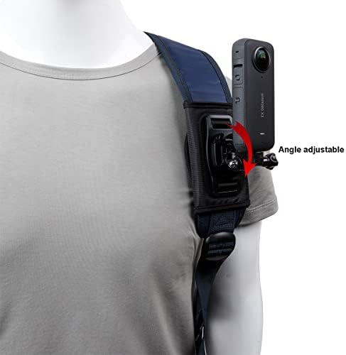 PellKing Camera Backpack Belt Mount for Insta360 One X3/ One X2/ One R/Go 2 Compatible with GoPro Hero10 /9/8/7/6 and Other Action Camera, with 1/4 Adapter - Image 2