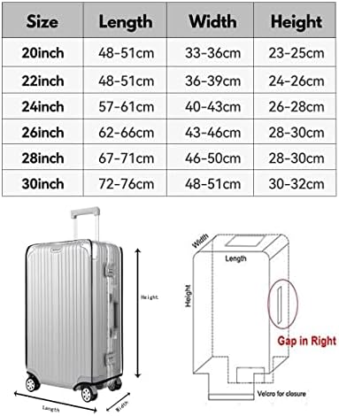 T Tersely Clear PVC Suitcase Cover Protectors 20/24/26/28/30 Inch Suitcase Baggage Covers - Waterproof Dustproof and Anti-Scratch 20-30 Inch Luggage Cover (20inch) - Image 3