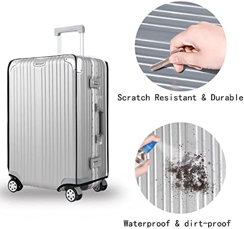 T Tersely Clear PVC Suitcase Cover Protectors 20/24/26/28/30 Inch Suitcase Baggage Covers - Waterproof Dustproof and Anti-Scratch 20-30 Inch Luggage Cover (20inch) - Image 4