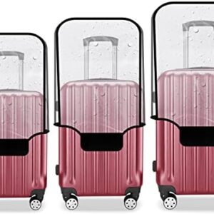JZRTravel Luggage Cover 3 Pieces Clear PVC Suitcase Covers Protector for Tsa Approved, Suitcase Cover Set for 20 24 28 inch Luggage.