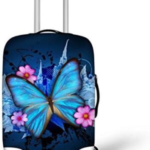 Bigcardesigns Blue Butterfly Luggage Covers Apply to 18-22 Inch Travel Suitcase S