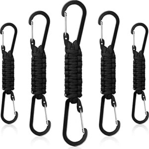 Ferraycle 5 Pieces Paracord Keychain Braided Paracord Lanyard Clips for Camping Hiking Clip Water Bottle Keys Backpack Tools