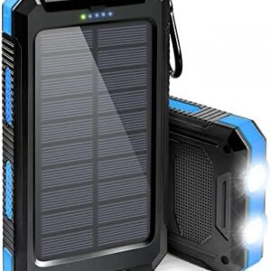 Portable Charger, Solar Charger, 38800mAh Solar Power Bank with 2.4A USB-A Output Ports Compatible with iPhone, Samsung Galaxy, and More, Dual Emergency LED Flashlight Perfect for Hiking, Camping