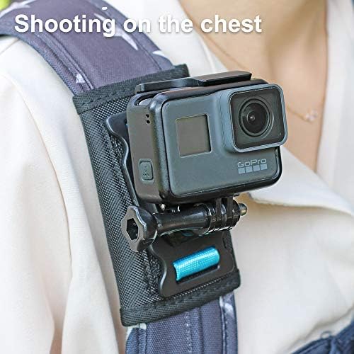 SKEZN Backpack Shoulder Strap Mount Camera with Adjustable Shoulder Pad and 360 Degree Rotating Base Compatible with GoPro Hero 12 Black, Hero 11/9/8, DJI Action 4/3 and More (4.3 * 2.8 * 2.2 in) - Image 5