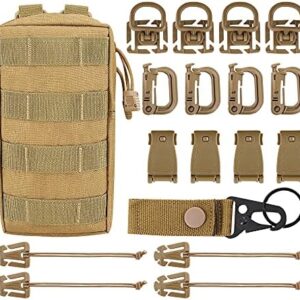 MGFLASHFORCE Kit of 18 Molle Accessories, Molle Attachments Clips and Straps with Pouch for 1” Webbing Tactical Backpack Tactical Vest