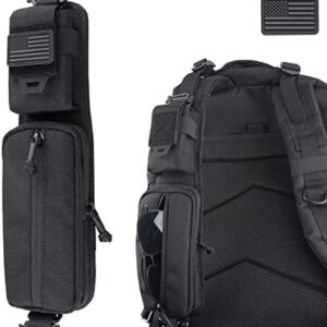 WYNEX Molle Accessories Pouch of Double Zipper Pocket Version, Backpack Strap Pouch Shoulder Strap Molle Attachment Tactical Accessories Bag Shoulder Starps Zipper Pocket Additional Phone Holder