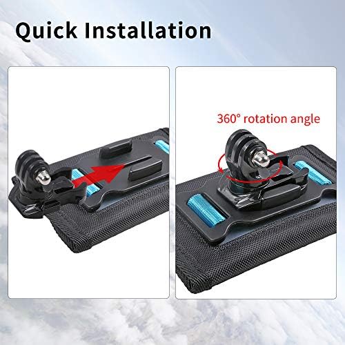 SKEZN Backpack Shoulder Strap Mount Camera with Adjustable Shoulder Pad and 360 Degree Rotating Base Compatible with GoPro Hero 12 Black, Hero 11/9/8, DJI Action 4/3 and More (4.3 * 2.8 * 2.2 in) - Image 3