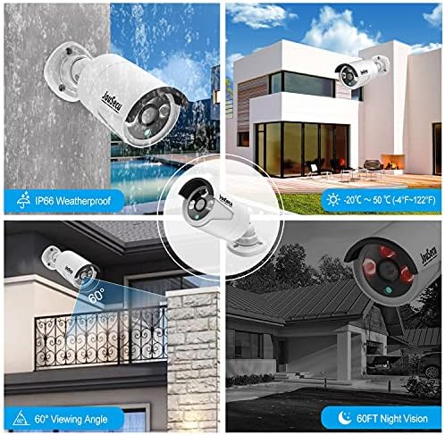 JouSecu 8CH Home Security Camera System Outdoor Indoor, 2MP HD 5-in-1 Surveillance DVR Recorder and (4) Wired 1080P CCTV Bullet Dome Cameras with Night Vision, Email Alert, 1TB Hard Drive - Image 8