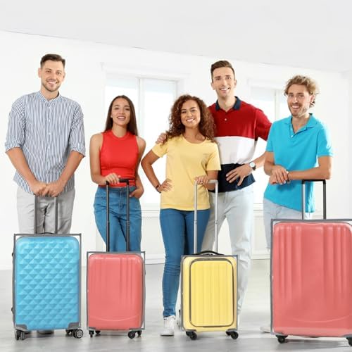 FOMIBOBRI 3 PCS Luggage Covers for Suitcase,Clear Pvc Luggage Protectors,Suitcase Covers,Ransparent Travel Suitcase Wrap,Protective Cover Case for 20"+24"+28" Wheeled Luggage (Black) - Image 7
