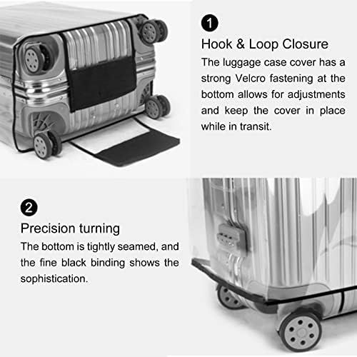 T Tersely Clear PVC Suitcase Cover Protectors 20/24/26/28/30 Inch Suitcase Baggage Covers - Waterproof Dustproof and Anti-Scratch 20-30 Inch Luggage Cover (20inch) - Image 6